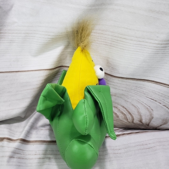 Vintage Toy Box Corn On The Cob Anthropomorphic Plush Toy 8 Inch Faux Leather - Picture 3 of 9